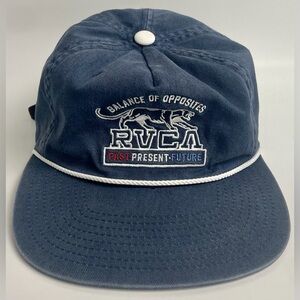 RVCA Balance of Opposites Embroidered Adjustable Leather Strap Buckle Hat